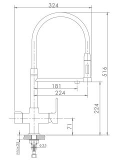 Смеситель для кухни Haiba HB76854 чёрный/хром
